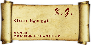 Klein Györgyi névjegykártya